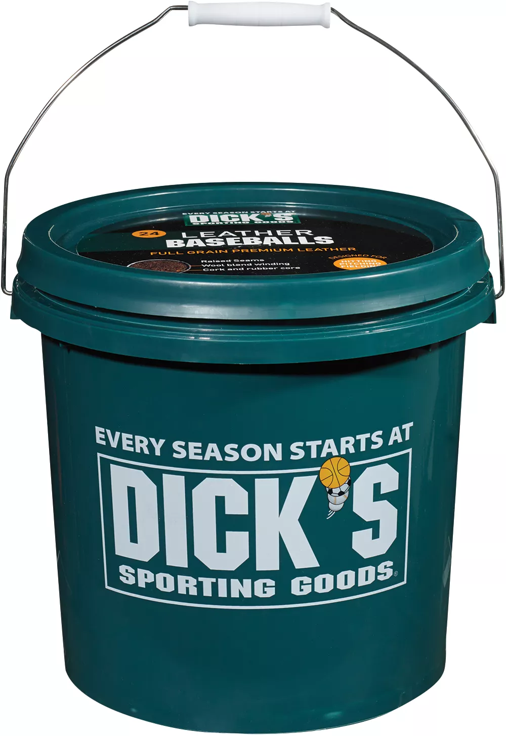 DICK'S Sporting Goods Bucket Of 24 Leather Baseballs
