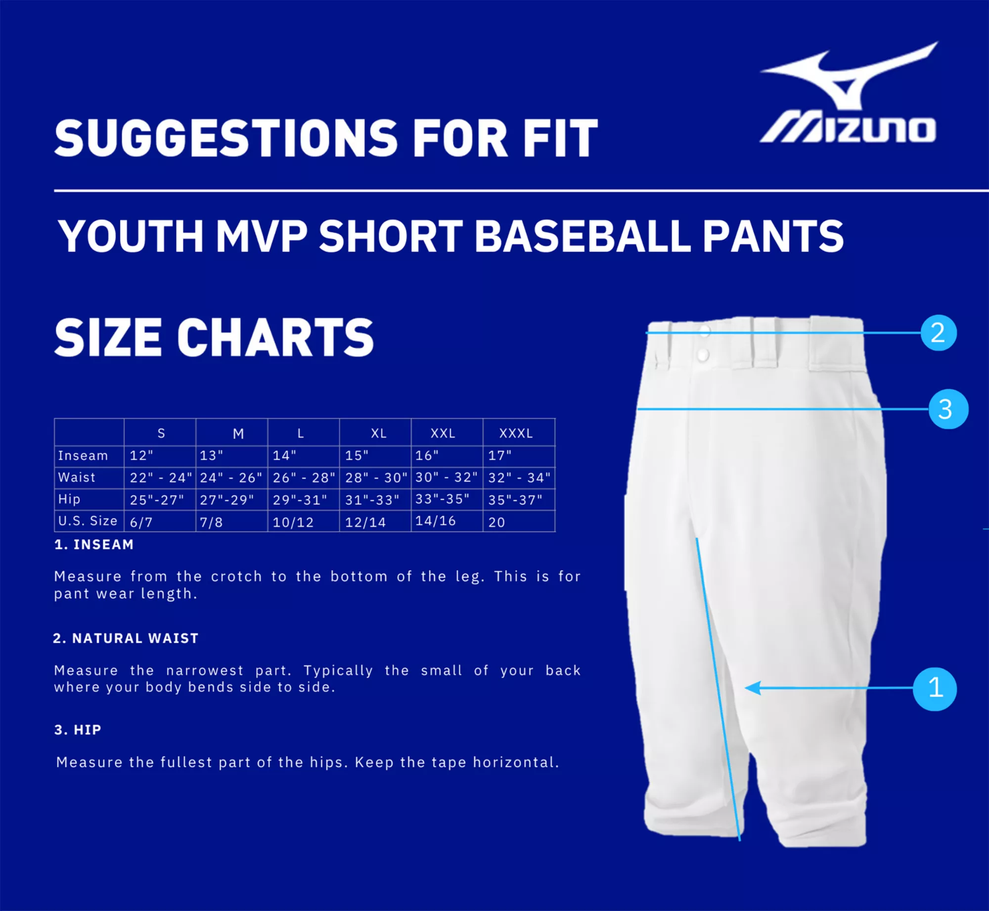 Mizuno Youth MVP Short Baseball Pant - Image 2